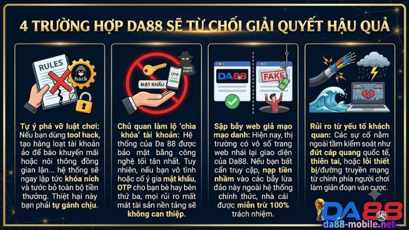 Các trường hợp Da88 miễn trừ trách nhiệm hiệu quả Các trường hợp Da88 miễn trừ trách nhiệm hiệu quả