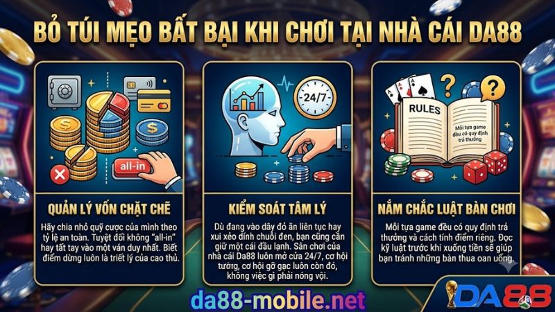 Mẹo soi cầu và phương pháp quản lý vốn hiệu quả khi chơi casino Da 88 Mẹo soi cầu và phương pháp quản lý vốn hiệu quả khi chơi casino Da 88