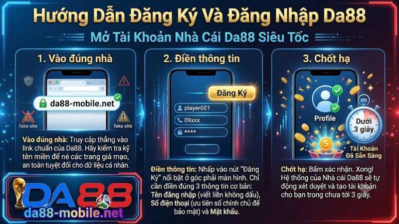 Form đăng ký tài khoản Nhà cái Da88 chính thức