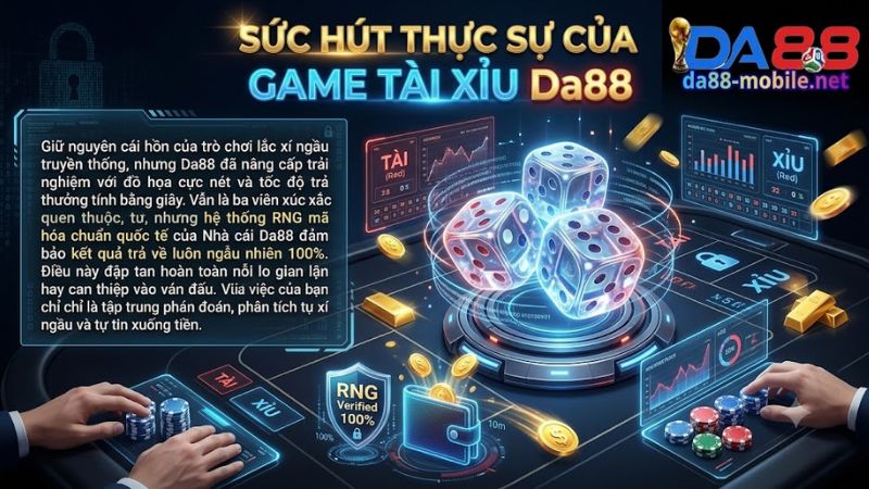 Giao diện bàn cược Tài Xỉu Da88 cực nét và minh bạch Giao diện bàn cược Tài Xỉu Da88 cực nét và minh bạch