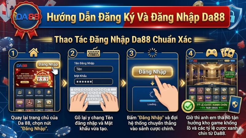 Giao diện đăng nhập an toàn trên hệ thống Da 88 Giao diện đăng nhập an toàn trên hệ thống Da 88