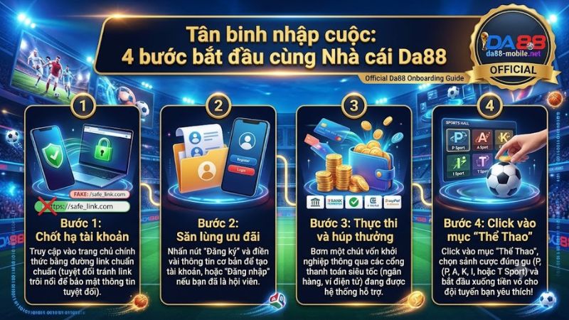 Hướng dẫn các bước tham gia cá cược thể thao tại Nhà cái Da88