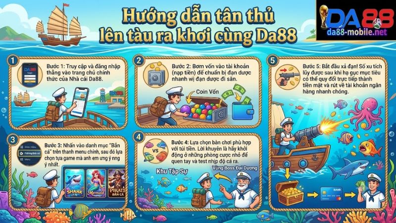 Hướng dẫn chi tiết cách tham gia chơi Bắn cá tại Da 88 Hướng dẫn chi tiết cách tham gia chơi Bắn cá tại Da 88