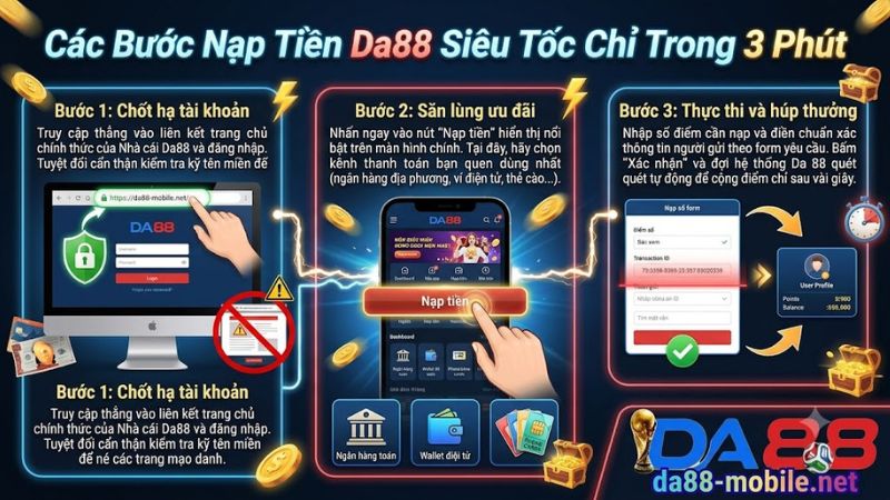 Hướng dẫn nạp tiền nhà cái Da88 nhanh chóng